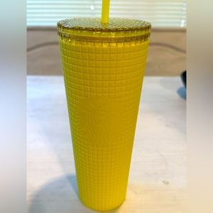 Yellow textured Starbucks tumbler
